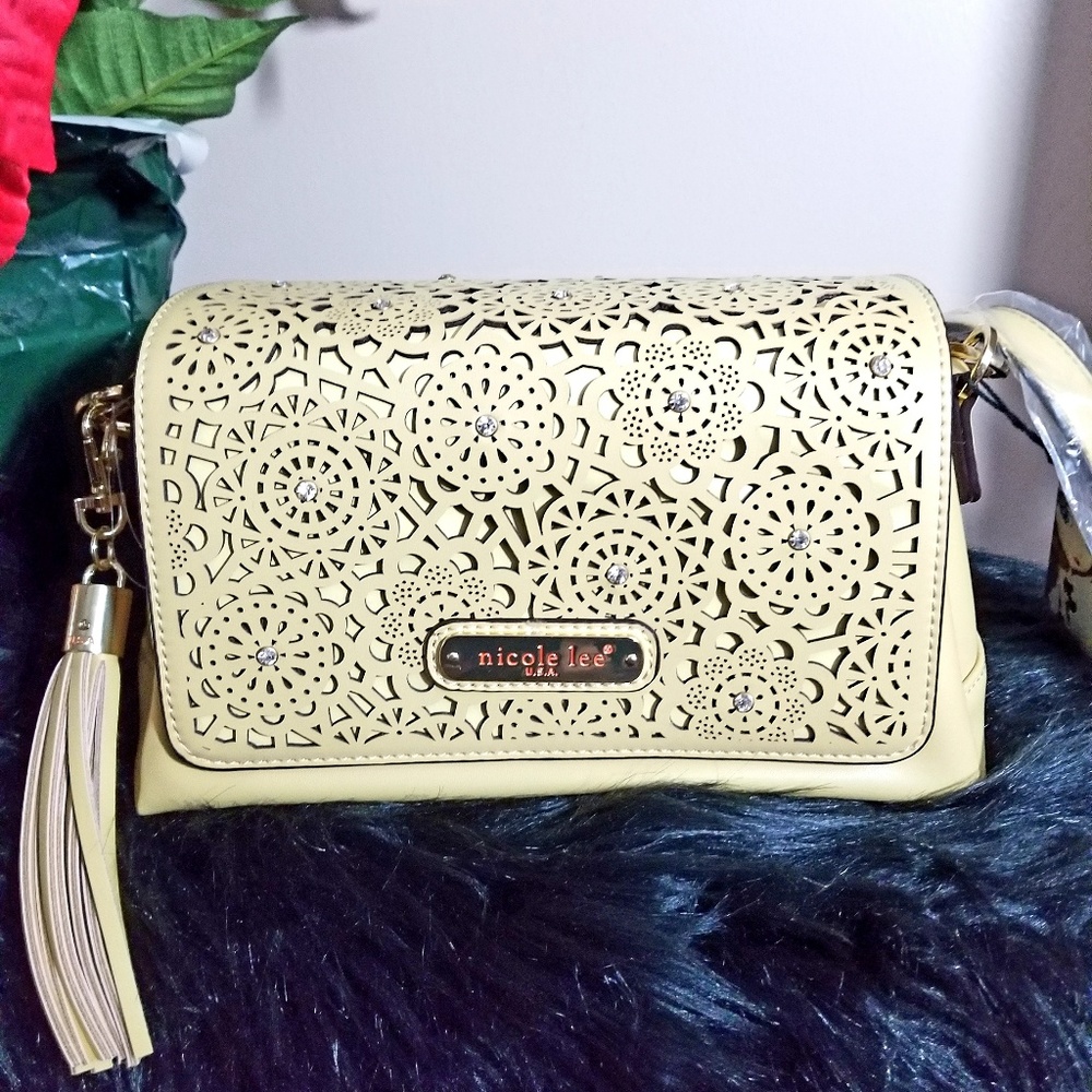 Nicole lee Pastel Yellow Sunflower Box crossbody